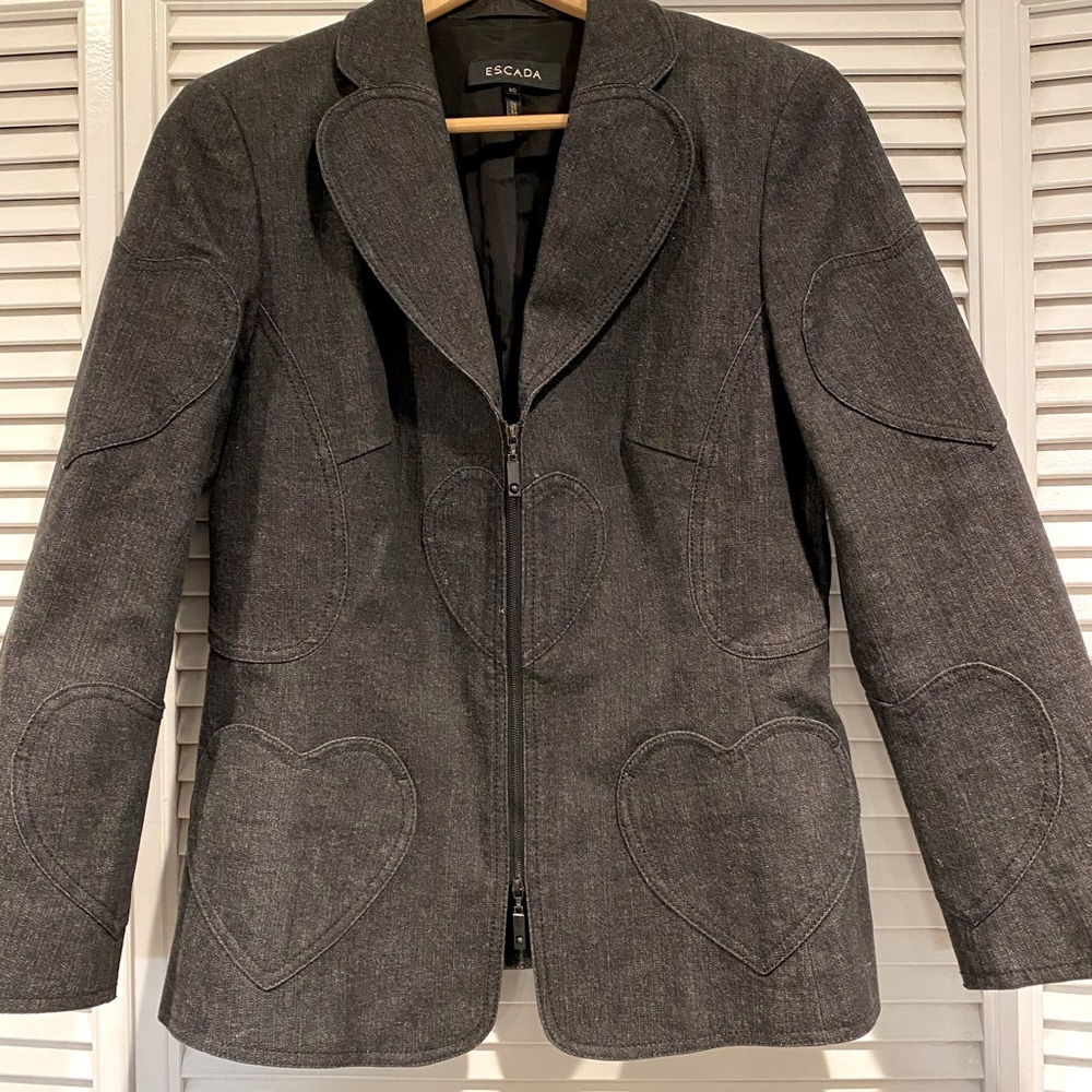 Escada Black Denim Blazer - Picture 1 of 4